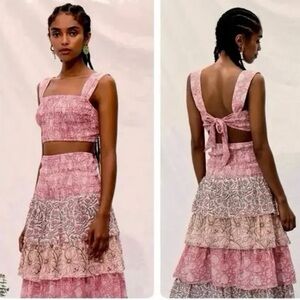 House of Harlow 1960 Two Piece Tiered Skirt set